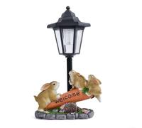 Statua Coniglio Carota per solare da 31cm Statua Coniglio Carota | Altezza 31.5cm, installazione per semplice cavi, posiziona in luogo soleggiato
