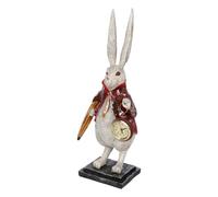 Statua coniglio con orologio in resina orecchie lunghe Alice nel paese delle mer