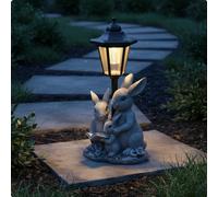 Statua Coniglio Solare Resistente Alle Intemperie Statua Conigli con Lampione