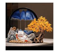 Statua, Cristallo Albero dei Soldi in Cristallo Giallo, Sabbia Artistica - Decorazione Feng Shui for la casa, ricchezza e Fortuna, per la casa(Blue)