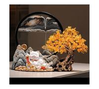 Statua, Cristallo Albero dei Soldi in Cristallo Giallo, Sabbia Artistica - Decorazione Feng Shui for la casa, ricchezza e Fortuna, per la casa(Gray)