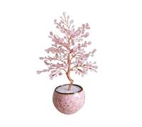 Statua, Cristallo Albero di Cristallo di Ametista Fatto a Mano - Ornamento dei Desideri di Fortuna Rosa, per la casa(Pink)