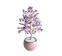 Statua, Cristallo Albero di Cristallo di Ametista Fatto a Mano - Ornamento dei Desideri di Fortuna Rosa, per la casa(Purple)