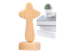 Statua Cristiana In Legno: Figura Da Tavolo Artigianale, Scultura Religiosa In Legno | Ornamento Domestico Ispirato Alla Fede Con Base Magnetica Per Esposizione Scrivania, Angolo Di Preghiera, Cam