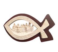 Statua da collezione a forma di pesce dell'ultima cena, statuetta da collezione, forniture artigianali per bambini e ragazze, regalo di compleanno