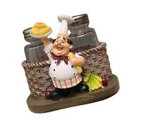 Statua da cuoco Sali e Peperoni Portabottiglie Ornamento Decorativo 2 Condimenti/Stuzzicadenti Bottiglia Figurine per Casa Cucina Ornamento Decorativo Stuzzicadenti