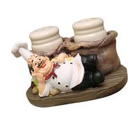 Statua da cuoco Sali e Peperoni Portabottiglie Ornamento Decorativo 2 Condimenti/Stuzzicadenti Bottiglia Figurine per Casa Cucina Ornamento Decorativo Stuzzicadenti