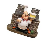 Statua da cuoco Sali e Peperoni Portabottiglie Ornamento Decorativo 2 Condimenti/Stuzzicadenti Bottiglia Figurine per Casa Cucina Ornamento Decorativo Stuzzicadenti
