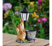 Statua Da Giardino A Forma Di Coniglio Con Luci Solari, Decorazione In