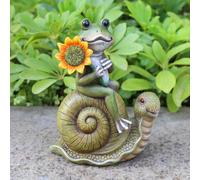 Statua da giardino a forma di rana Figurina di rana Micro paesaggio da