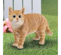 Statua Da Giardino Di Un Affascinante Gattino Arancione In Piedi