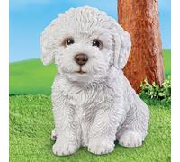 Statua Da Giardino Di Un Cucciolo Di Bichon Frise Carino E Realistico