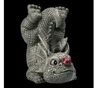 Statua da Giardino - Drago Con Coccinella Sul Il Naso - Fantasy Balkondeko