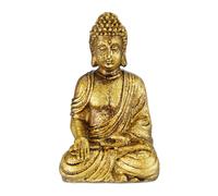 Statua da giardino figura buddha resistente alle intemperie dorata HLP 17x10x7cm
