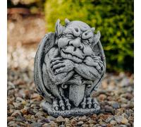 Statua da giardino Gargoyle con spada, H. 33 cm, 17 kg, Grigio, Statua in pie...