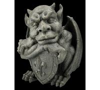 Statua da Giardino - Gargoyle Supporta Trova Su Scudo - Guardia - Fantasy