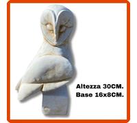 Statua da giardino per esterno interno scultura civetta in cemento e pietra 30CM