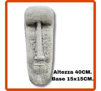 Statua da giardino per esterno interno scultura Moai in cemento e pietra 40CM
