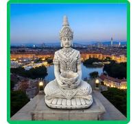Statua da giardino per esterno scultura monaco Buddha zen in cemento marmo H82CM