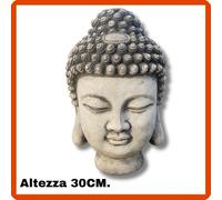 Statua da giardino per esterno scultura testa Buddha in cemento no pietra H.30CM