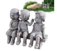 Statua da giardino Primo bacio in resina, statuetta per ragazzo e ragazza in bacio scultura da giardino | statuetta carina resistente alle intemperie per regali feste di compleanno casa all'aperto