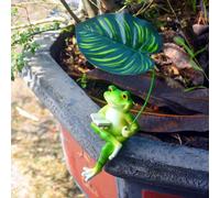 Statua da giardino realistica di una rana artificiale, centrotavola, adorabile