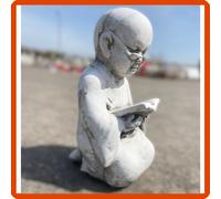 Statua da giardino zen per esterno scultura monaco shaolin in cemento e pietra