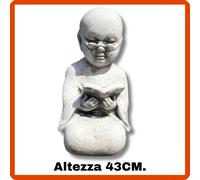 Statua da giardino zen per esterno scultura monaco shaolin in cemento pietra