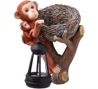 Statua da parete con scimmia, madre e bambino, 15 x 11 x 20 cm, mangiatoia | Set da parete composto da una scimmia e una funzionale mangiatoia per uccelli (15 x 11 x 20 cm) che arricchisce affascinanti