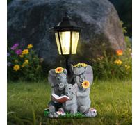 Statua da per for giardino elefante in resina luce esagonale per for solare