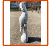 Statua da per giardino esterno interno in cemento pietra forma pappagallo H43cm