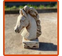 Statua da per giardino esterno interno in cemento pietra testa di cavallo H36