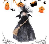Statua da strega per bambole da strega, Halloween, decorazione da strega, decorazione per la casa, punta 'albero decorativa, bambola spaventosa per diffondere lo spirito di Halloween
