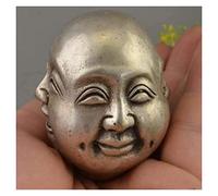 Statua da Tavolo Moderna Artigianale per Famiglie, Argento, 4 Emozioni, Quattro Facce della Testa del Buddha