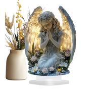 Statua d'angelo - acrilico 20 × 17 cm 0,3 cm 2d | Ange?, preghiera, pace, guarigione, ange? Figurine | Livello, mensola, ingresso, Ringraziamento Christmas, Decor Ornament Memorial