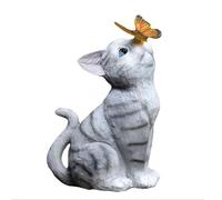 Statua decorativa a energia solare per esterni, statuetta, scultura, ornamentale, decorazione per Halloween, per giardino, cortile, patio, prato, balcone, sentiero, impermeabile IP65 (gatto, cat11)
