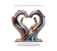 Statua decorativa a forma di gesto, scultura artistica moderna in acrilico a forma di cuore, ornamento riflettente da scrivania, simbolo d'amore estetico creativo, accento artistico per la casa, per