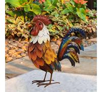 Statua decorativa da giardino a forma di gallo per aiuole, casa e giardino