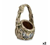 Statua Decorativa da Giardino Ibergarden ZD19018 Poliresina Vaso 25,5 x 44 x