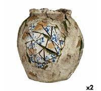 Statua Decorativa da Giardino Ibergarden ZD19026 Poliresina Vaso 27 x 27 x 27