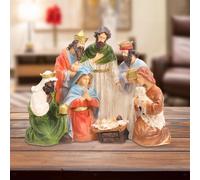 Statua decorativa della statuetta del presepe di Natale per il ripiano del