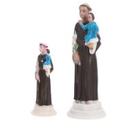 Statua decorativa di Sant'Antonio con Gesù Bambino in braccio, 2 pezzi,