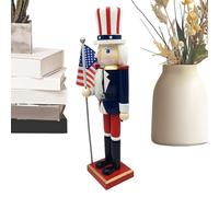 Statua decorativa di soldato di noce - statuetta decorativa in legno per il giorno dell'indipendenza, soldato multifunzionale, decorazione tradizionale per soggiorno, camera da letto o stanza dei
