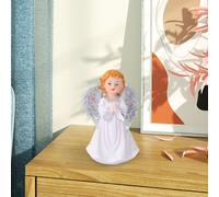 Statua decorativa di una ragazza adorabile con statuetta di angelo per