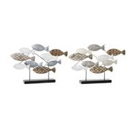 Statua Decorativa DKD Home Decor 65,4 x 9,5 x 43 cm Nero Azzurro Marrone Spir