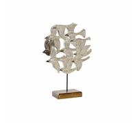 Statua Decorativa DKD Home Decor Beige Ferro Uccelli [38 x 11,5 x 54 cm]