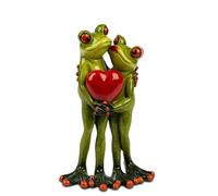 Statua Decorativa Froschpaar Braccio IN Braccio con Cuore H.16cm Verde FORMANO