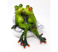 Statua Decorativa Froschpaar Su Divano Verde H.13cm B.15cm Poly FORMANO