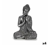 Statua Decorativa Gift Decor Argentato Argento Buddha Seduto 22 x 33 x 18 cm