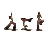 Home ESPRIT Figura Decorativa Rosa Oro Yoga Scandi 19 x 6 x 26 cm (3 Pezzi)